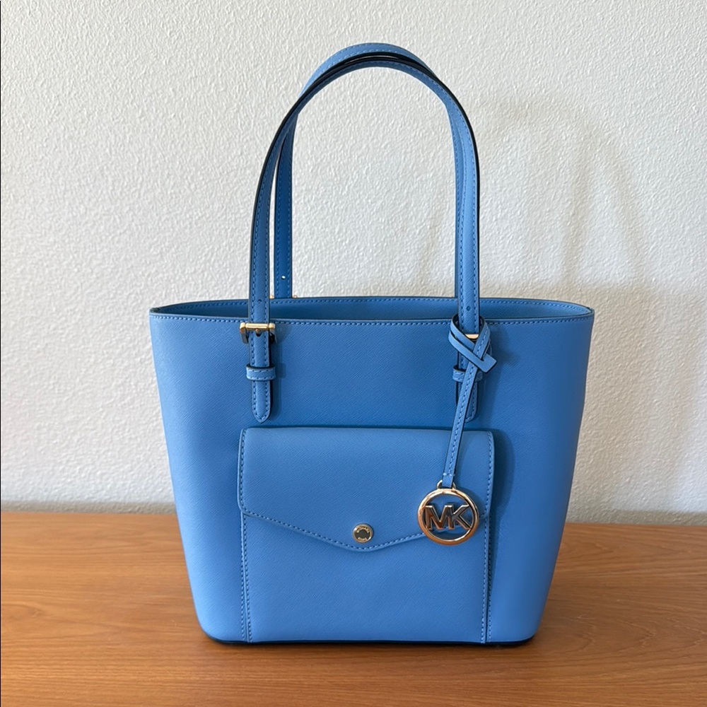 Michael Kors Blue Structured Tote Bag with Geometric Design ***S O L D***